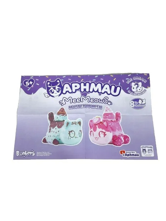 Aphmau MeeMeows 6" NEAPOLITAN Ice Cream Cat Plush - Picture 15 of 16